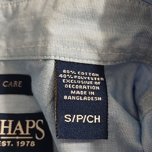 Chaps Blue Casual Button Down Shirt with Classic Style - Picture 6 of 12